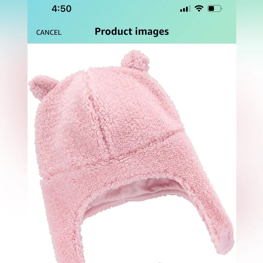 Baby girls Carters pink winter fleece hat  and mittens 0-9 size months‎